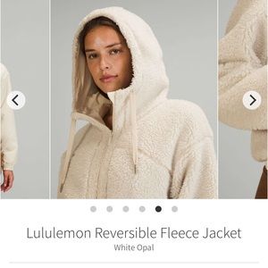 Lululemon Reversible Fleece Jacket White Opal size 12
